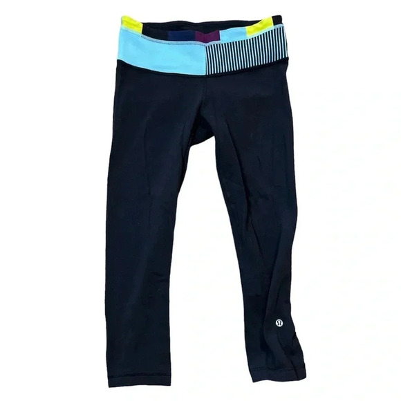 Lululemon Reversible Wunder Under Crop Leggings Black - Picture 2 of 15